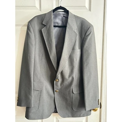Blazer Abrigo Deportivo Haggar Para Hombres Gris Dos Botones Chaqueta Hecho en EE. UU. Foto 1 de 4