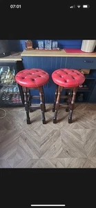Real Leather Too pub/bar high bar stools (all Colours Available) - Picture 1 of 8