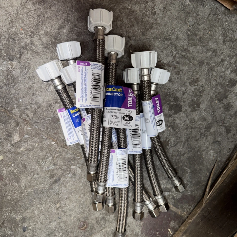 Lote de 10 nuevos 9 in. Conector de inodoro artesanal de latón, válvula de llenado de 7/8 3/8 pulgadas comp  Foto 1 de 4