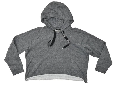 Женский серый укороченный пуловер с капюшоном Calvin Klein размер 2X - Изображение 1 из 4