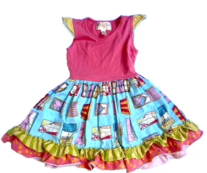 Matilda Jane Pretty Pink Ruffle Sleeveless Colorful Cotton Dress Girl's Size 2T - Picture 1 of 8