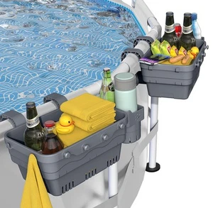 Poolside Storage Basket for Above Ground Pools, Above Ground Pool Accessories... - Picture 1 of 8