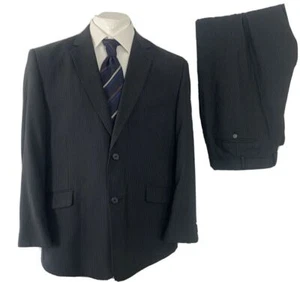 BARTONI TUTA 46 GRIGIO antracite gessato formale giacca pantaloni 38 W 27 L - Foto 1 di 16