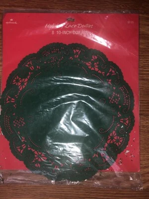 De colección HALLMARK 8 Forros de Platos 10” Verde Floral Navidad Encaje Flores Nuevo de Lote Antiguo Foto 1 de 4