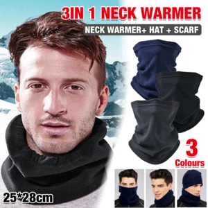 Winter Warm Fleece Snood Scarf Neck Warmer Beanie Hat Ski Balaclava Men Women AU - Picture 1 of 18