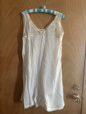 Antigua enagua victoriana ropa interior de encaje eduardiano sin cordones blanca Foto 1 de 4