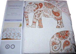 ELEPHANT MANDALA RUST Reversible PAISLEY size DOUBLE Duvet Cover set *NEW* - Picture 1 of 5