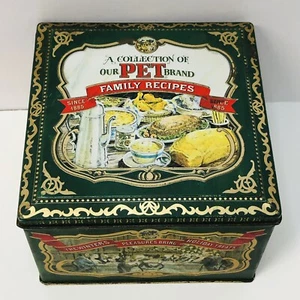 1977 PET Brand Family Recipes In Metal Collector Tin England *100 Recipe Cards - Picture 1 of 10