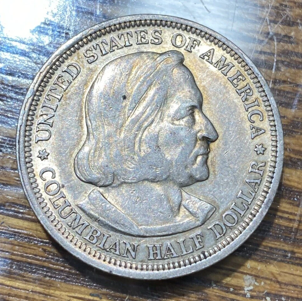 Scarce 1893 Double Die Columbian Half Dollar FS-301 Choice Original AU CHRC - Image 1 of 2