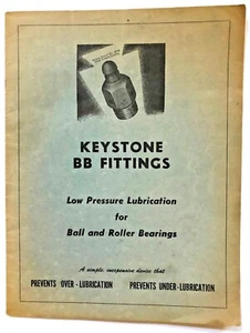 Vintage Pennsylvania Bearings Inc. Keystone BB Fittings Lubrication Booklet BK17 - Picture 1 of 8