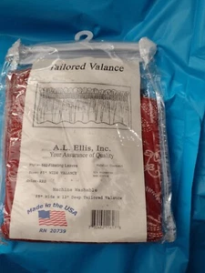 A.L. Ellis Valance, Scallop, Floating Leaves, 85X12"  Red Burnt Orange Rust #862 - Picture 1 of 4