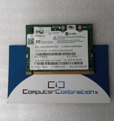 Genuine IBM FRU 27K9932 Intel PRO/Wireless Mini PCI Wireless Card WM3B2200BG  - Image 1 of 2