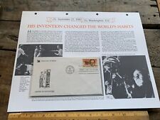 Philo Farnsworth Inventor TV 1983 First Day Issue Stamp Commemorative Display