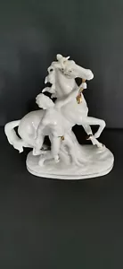 Porzellanfigur Aktfigur Adonis mit Pferd german porcelain figur halfnude horse - Bild 1 von 11