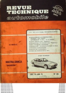 Revue Technique Automobile Matra Simca Bagheera Autobianchi A112  #341 - Picture 1 of 4