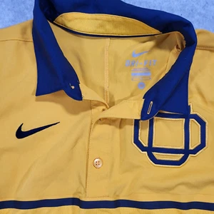 Oregon Ducks Mens Medium Nike Dri-Fit Yellow Blue Short Sleeve Polo - Picture 1 of 9