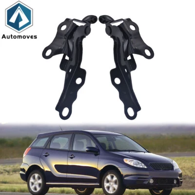 Juego de 2 bisagras de capó negras izquierda+derecha aptas para Toyota Corolla/Matrix 2003-2008 Foto 1 de 4
