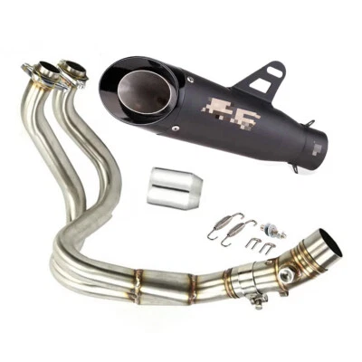 For Kawasaki Ninja 650 Z650 2012-2025 Full System Exhaust Tips Black Header Pipe - Image 1 of 4