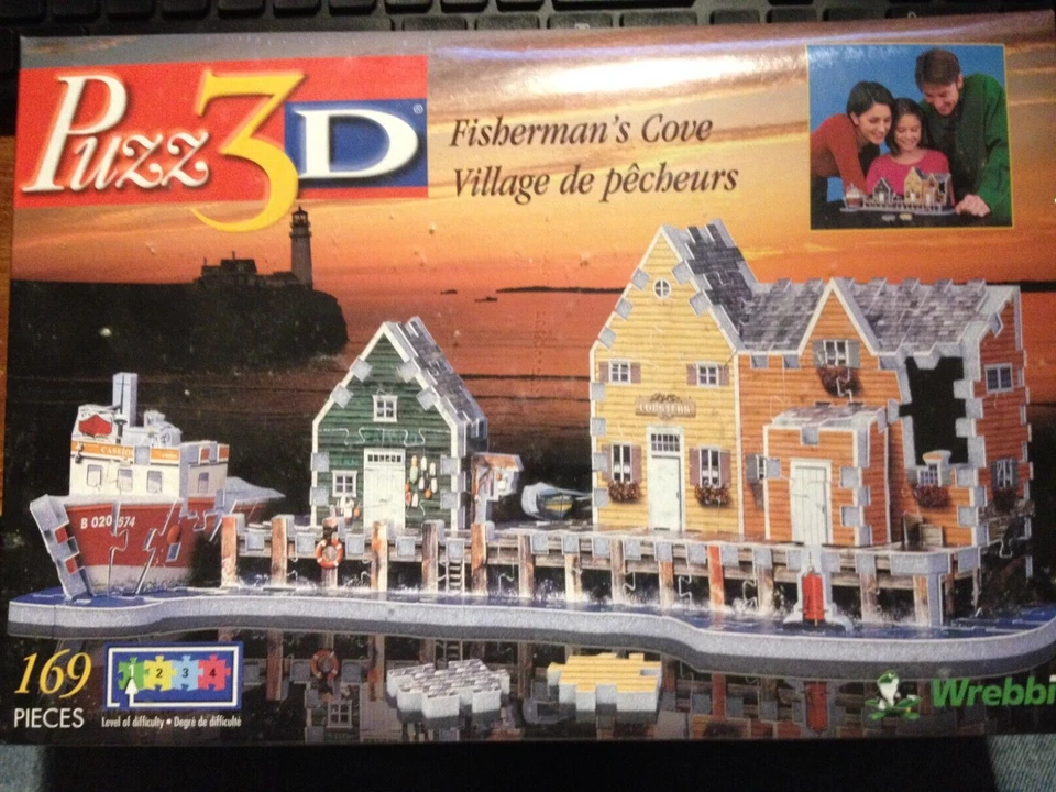 SEALED Puzzle 3-D Fisherman's Cove Puzzle FACTORY SEALED 169 pieces NEW - Image 1 of 1