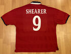 ENGLAND NATIONAL TEAM 99/2000 AWAY FOOTBALL SHIRT UMBRO 2XL / 3XL RED SHEARER 9