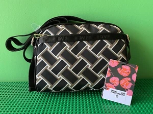 NEW DIANE VON FURSTENBERG FOR TARGET NEUTRAL WEAVE BLACK CROSSBODY CAMERA BAG - Picture 1 of 8