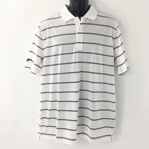 Glenmuir 1891 Men Polo Shirt Golf Performance White Blue Mercerised Cotton Sz L - Picture 1 of 11