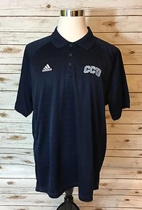 Adidas Herren Golfshirt Navy XL Climalite mit CCU Logo Kurzarm Poly NEU - Bild 1 von 9