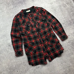 ISABEL MARANT ÉTOILE Wool Flannel Shirt Dress Plaid Check Tartan Red size 2 - Picture 1 of 14
