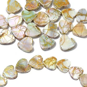 20x Natural Freshwater Heart Shell Loose Spacer Beads for DIY Jewelry Making - Picture 1 of 6