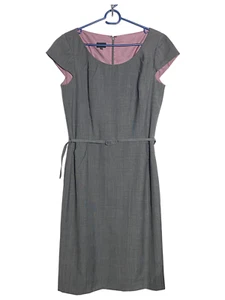 Hobbs Smart Suit abito grigio a tubino con fodera rosa e cintura skinny UK 12 - Foto 1 di 8