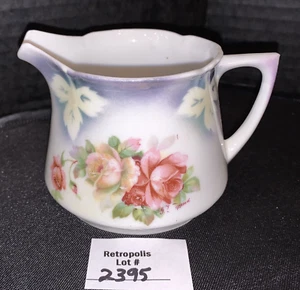 Leuchtenburg Germany Keramik Milchkännchen Krug rosa Rosen floral Vintage - Bild 1 von 6