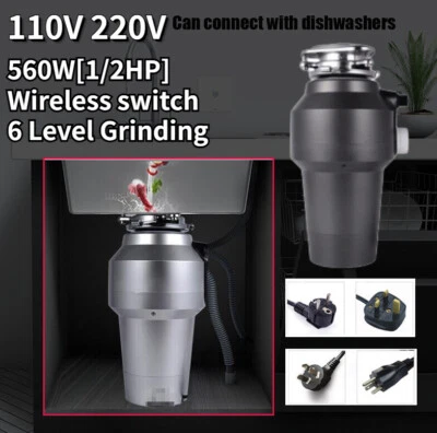 Household 560W 1200ML Food Waste Disposal Crusher Garbage Disposer Home Kitchen - Image 1 of 4