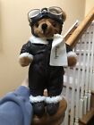 Harrods Aviator Pilot Teddy Bear 'Biggles' Leatherlike Flight Suit Retired