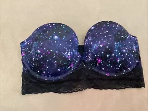 Reggiseno Victoria's Secret Bustier 36D colorato Bling ferretto senza spalline linea lunga - Foto 1 di 6