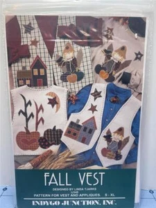 INDYGO JUNCTION Pattern - FALL VEST - S-XL - Pattern for Vest & Appliques - Picture 1 of 3