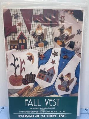 INDYGO JUNCTION Pattern - FALL VEST - S-XL - Pattern for Vest & Appliques - Image 1 of 3