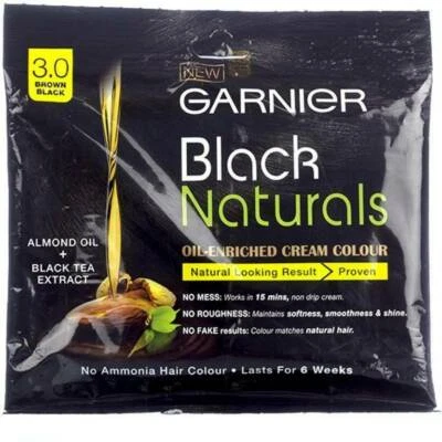 3 x Garnier Black Naturals Crema Enriquecida con Aceite Color de Cabello Marrón Negro, 20 ml + 20 g Foto 1 de 2