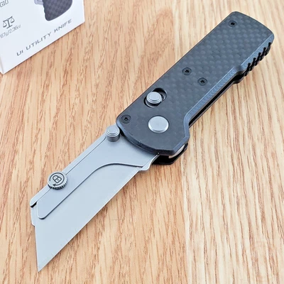 Oknife Otacle U1 Folding Knife 2 Stainless Steel Blade Black Carbon Fiber Handle