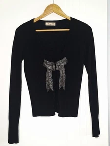 Alannah Hill Black Beaded Cardigan Sz 8 - Picture 1 of 8