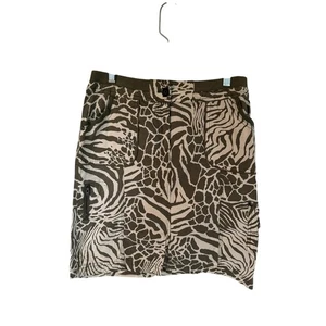 Chico's Bleistiftrock Animalprint olivgrün Gummibund Taschen Gr. 00 XS - Bild 1 von 4