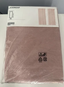 Ikea Lejongap 100% Linen Curtains 98” x 57” Pair Light Pink NEW - Picture 1 of 4
