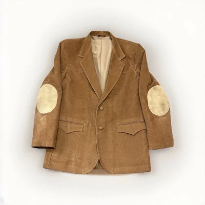 Vintage Pioneer Wear Blazer Men 42L Brown Corduroy + Patch Western Jacket USA - Image 1 of 4