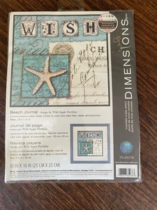 Dimensions Stamped Cross Stitch Beach Journal 70-35278 NEU versiegelt - Bild 1 von 2