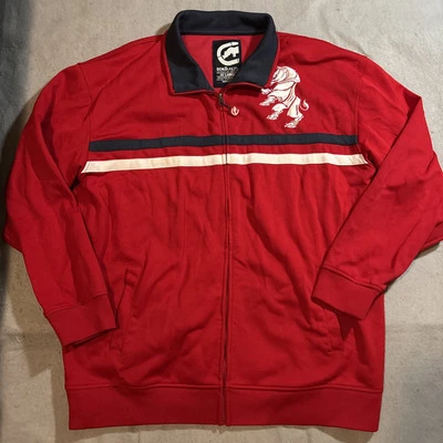 Chaqueta de Pista Ecko Unltd Para Hombre Talla 2XL Manga Larga Roja Cuello Simulado Bordado Rinoceronte Foto 1 de 4