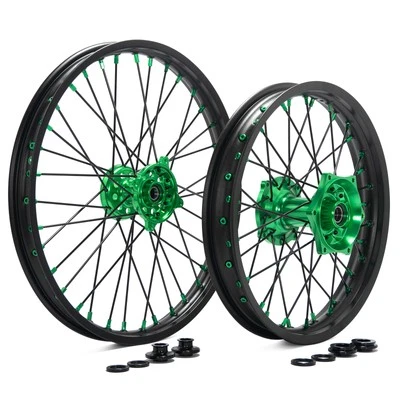 For KAWASAKI 21"+18" CNC Spoked Wheel Set KX450 2019-2024 KX250 KX250X 2021-2024 - Image 1 of 4