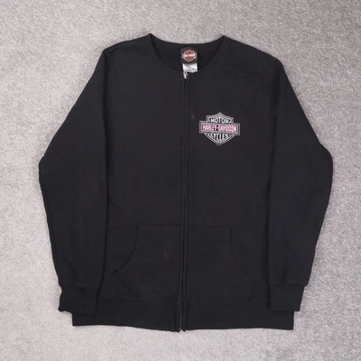 Sudadera Harley Davidson Motocicleta Negra Cremallera Completa XL Mujer Foto 1 de 4