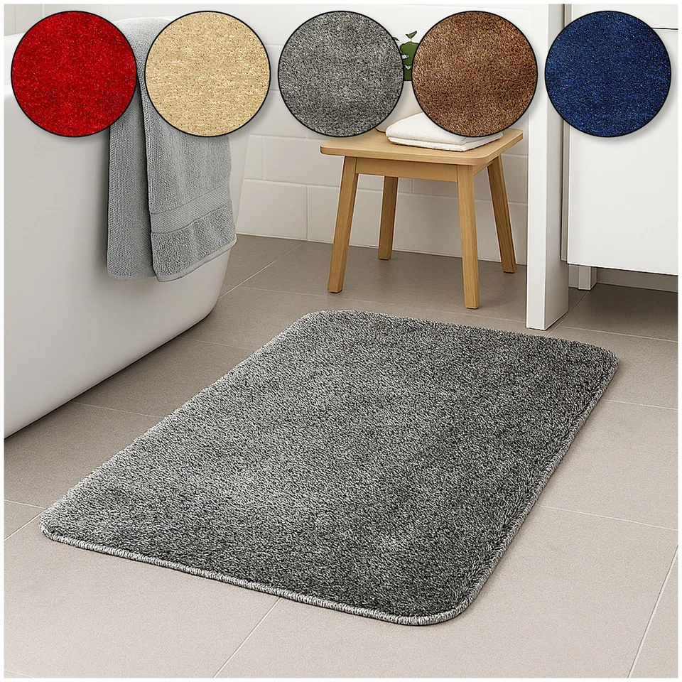 Badematte Badteppich Badezimmerteppich rutschfest, waschbar, weich & glänzend - Bild 1 von 1