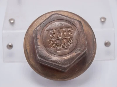 1909-1912 E-M-F Thirty 30 Studebaker Brass Threaded Automobile Hubcap Grease Cap - Image 1 of 4