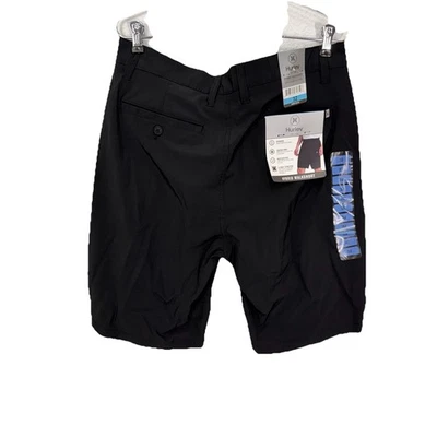 Pantalones Cortos Hurley Negros Híbridos para Caminar Hombres Talla 32 Cintura Informales 8” Entrepierna Básicos Nuevos $70 Foto 1 de 4