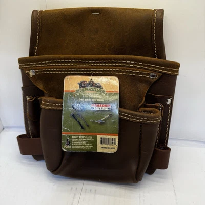 NWT BucketBoss Bucket Boss Classic 88723 Tanned Leather 9 Pocket Pouch 2010 - Image 1 of 4